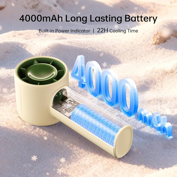 JISULIFE Portable Handheld Fan, 4000mAh Mini Rechargeable Fan, 5 Speeds & Up to - Image 4