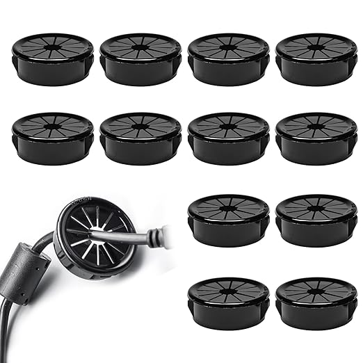 12 Pcs Cable Grommet, Snap Bushing 1-3/16" Mounting Diameter, Flexible by BOPOREAE