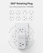 TROND Outlet Extender with 360 Rotating Plug, 3 AC Outlet Splitter with PD 20W - Image 3