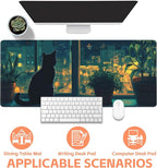 Mouse Pad Large Cat Sitting on The Windowsill Non-Slip Game Desk Mat - Image 4