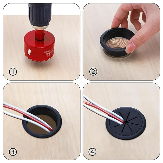 20 Pack Desk Grommets, 2 Inch Desk Cable Hole Cover - Image 4