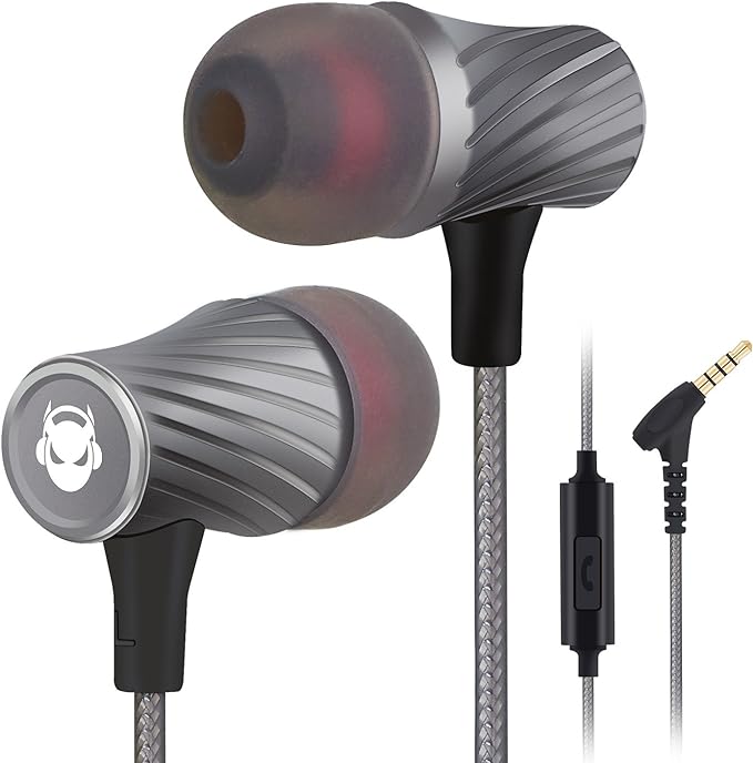 Super Bass Wired Earbuds with Microphone – Noise Cancelling, Deep Bass Ear Buds by MINDBEAST
