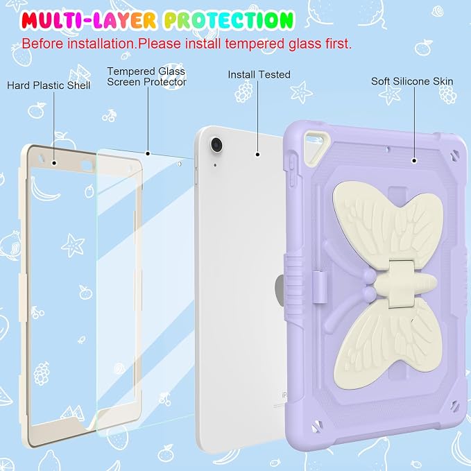 BLOSOMEET Lavender Purple Case for iPad 10.2 Inch - Image 2