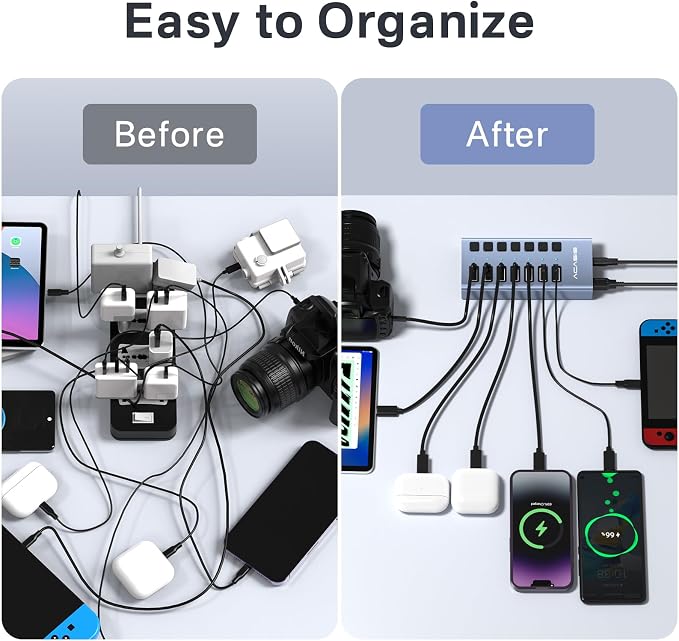 Powered USB 3.1 Hub, ACASIS 7 Ports USB 3.1 Hub - Image 7