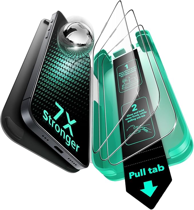 ESR 3 Pack 9H+ Glass for iPhone 14 Pro Screen Protector, Armorite Ultra-tough by ESR