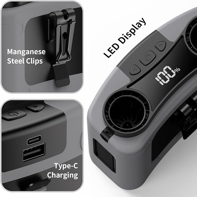 Socool 20000mAh Portable Waist Fan Clip on Wearable Belt Personal Fan - Image 5