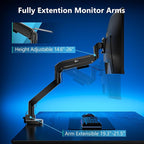 WALI 24-57" Monitor Arm, Heavy Duty Gas Spring Desk Mount - Image 5