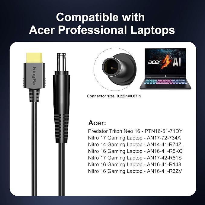 330W Acer Predator GaN Laptop Charger, PD 3.0 Fast Charging Adapter - Image 5
