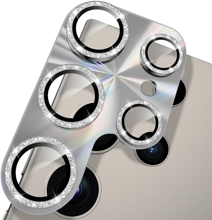 YWXTW Camera Lens Protector for Samsung Galaxy S24 Ultra, Bling Glitter by YWXTW