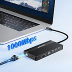 USB C Hub USB C Docking Station Dual Monitor14-IN-1 Triple Display Multiport - Image 7