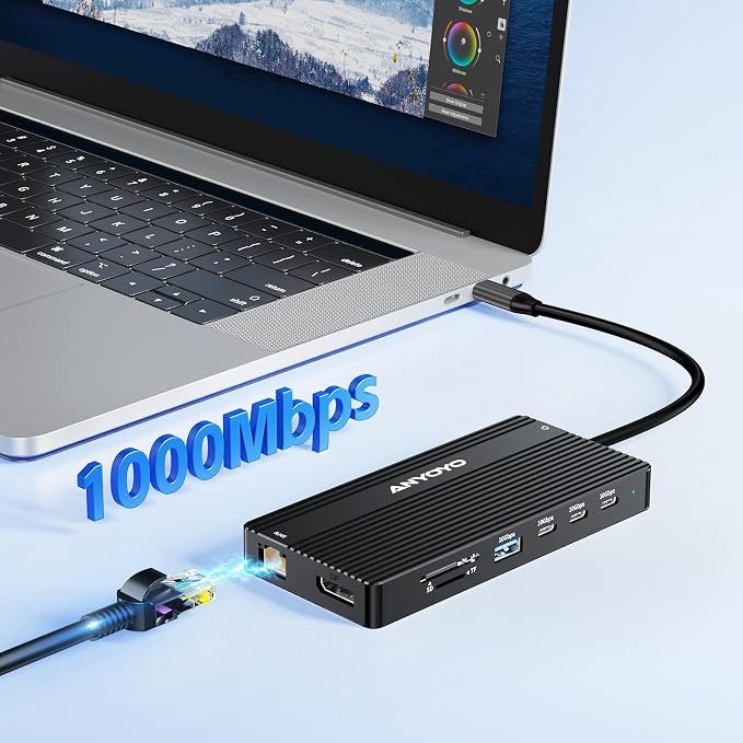 USB C Hub USB C Docking Station Dual Monitor14-IN-1 Triple Display Multiport - Image 7