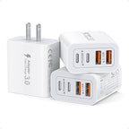 USB C Wall Charger, 40W Fast USB C Charger Block, 4-Port PD+QC Wall Plug Power by Dulums