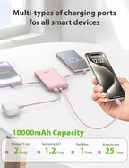 Alongza Portable Charger Built-in Cables and AC Wall Plug, Slim Fast Charging - Image 6