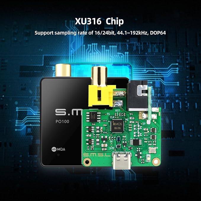 SMSL PO100 2024 XU316 Digital to Analog Audio Converter, MQA Decoding USB to - Image 4