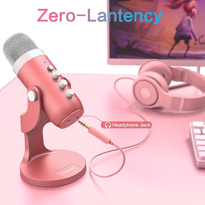 ZealSound USB Microphone, Condenser Computer Mic, Plug&Play Gaming Microphones - Image 4