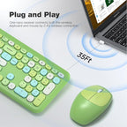 KNOWSQT Wireless Keyboard and Mouse Combo, Pale Green Full-Sized 2.4G Silent - Image 2