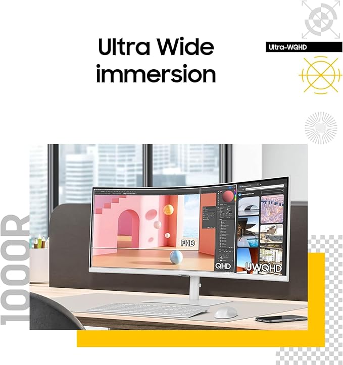 Samsung 34” ViewFinity Series Ultra-WQHD 1000R Curved Computer Monitor - Image 4