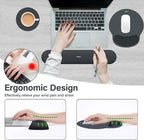 MOSISO Wrist Rest Support for Mouse Pad&Keyboard Set, Circle Curved Ergonomic - Image 3