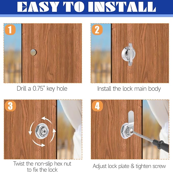 Thumb Operated Offset Cam Locks, 7/8" Keyless Cabinet Locks - Image 3
