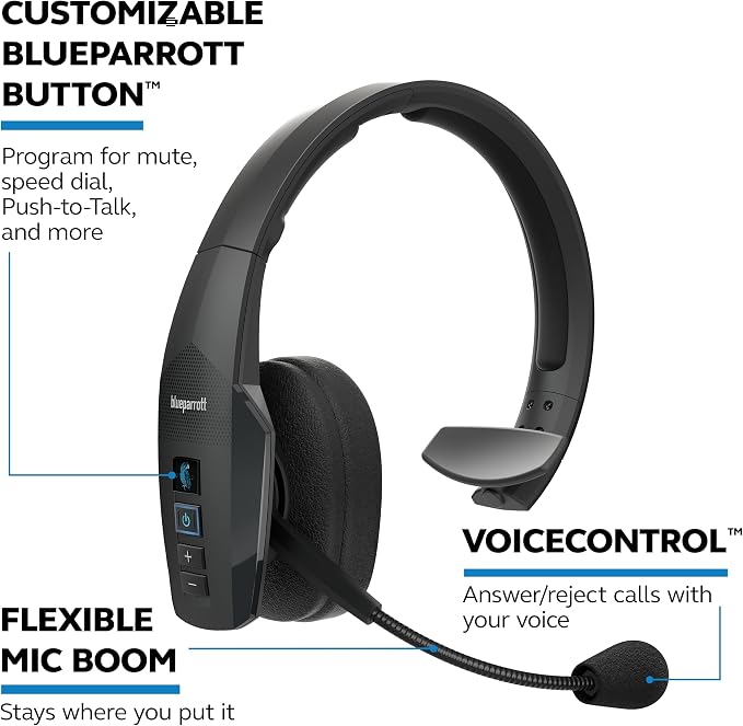 BlueParrott B450-XT Mono Bluetooth Wireless Headphones 96% Noise Canceling Over - Image 6