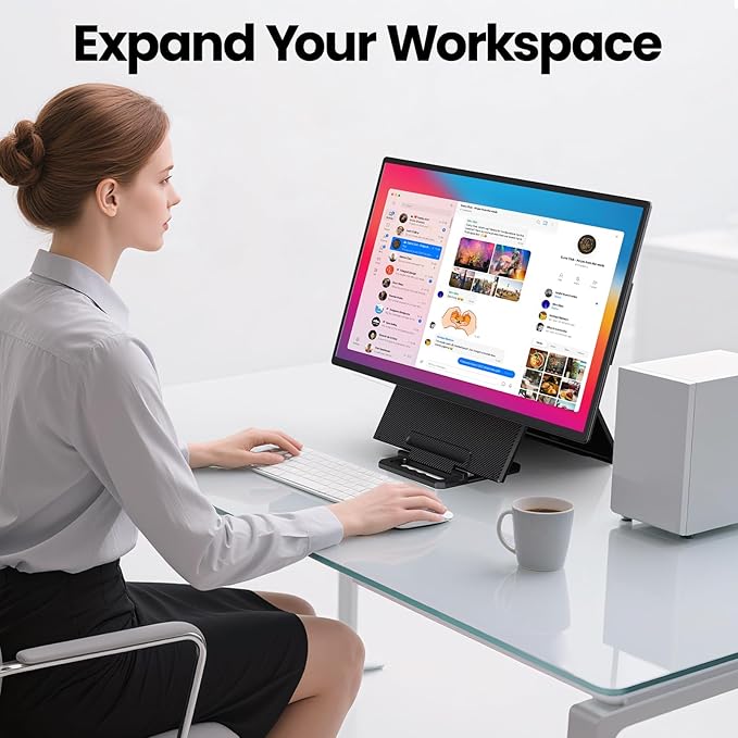 23.8'' Portable Monitor, FHD 1080P 100Hz IPS Laptop Screen Extender, USB-C HDMI - Image 8