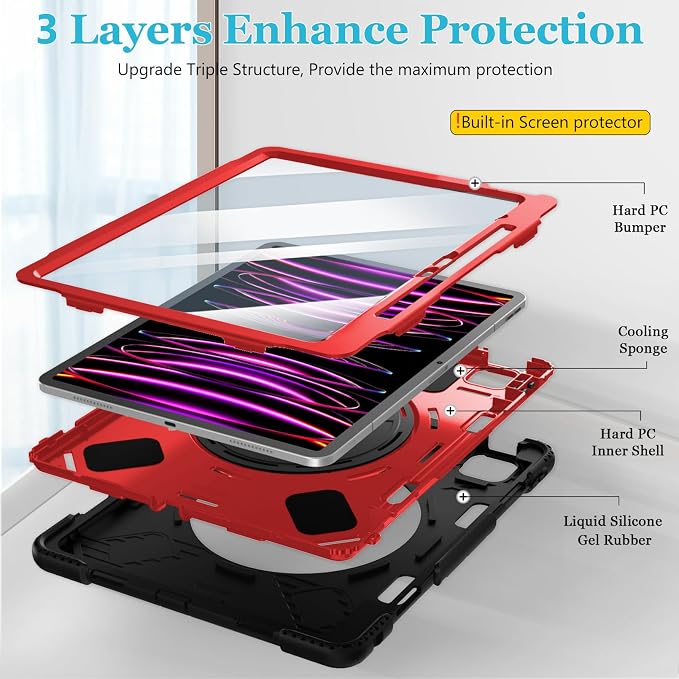 Case for iPad Pro 12.9 2022/2021/ 2020/2018: Cover for iPad Pro 12.9 6th/ 5th/ - Image 6