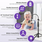 80" Phone Tripod, Selfie Stick Cellphone Tripod, Aluminum Tripods Stand - Image 5