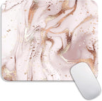 Square Mouse Pad Rose Gold Marble, Personalized Premium-Textured Custom Mouse by Armanza
