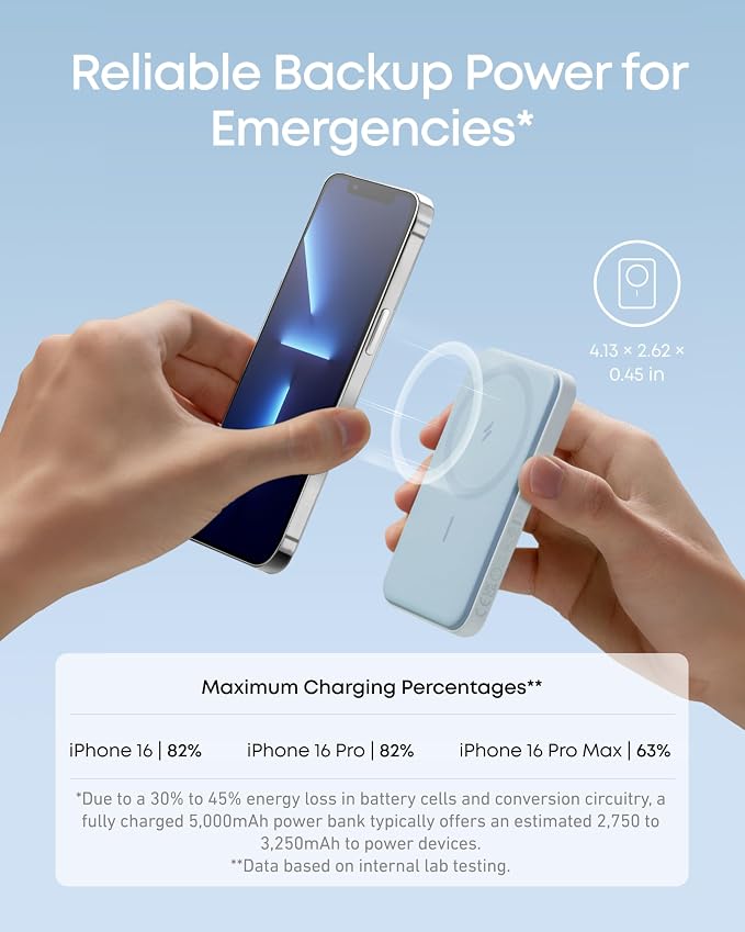 Anker 621 Magnetic Portable Charger, 000mAh Wireless Power Bank - Image 3