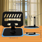 Larger Metal Tablet Stand, Adjustable 360° Rotation Tablet Holder Compatible - Image 3