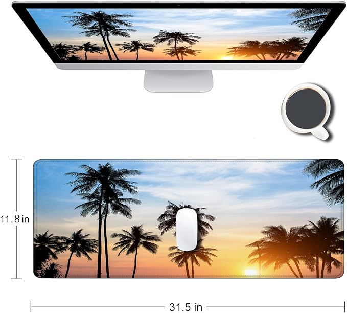 Large Gaming Mouse Pad with Stitched Edges, Extended Desk Mousepad with - Image 2