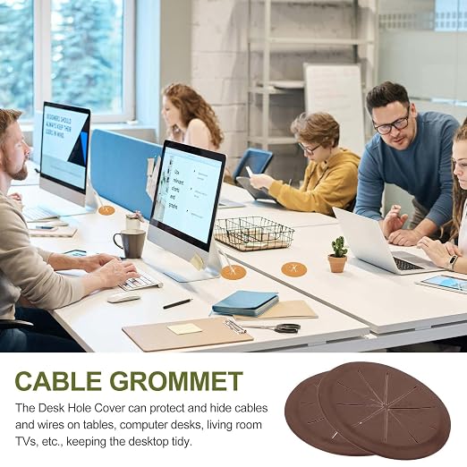 PATIKIL Desk Grommet 3-3/16", Deep Brown - Image 7