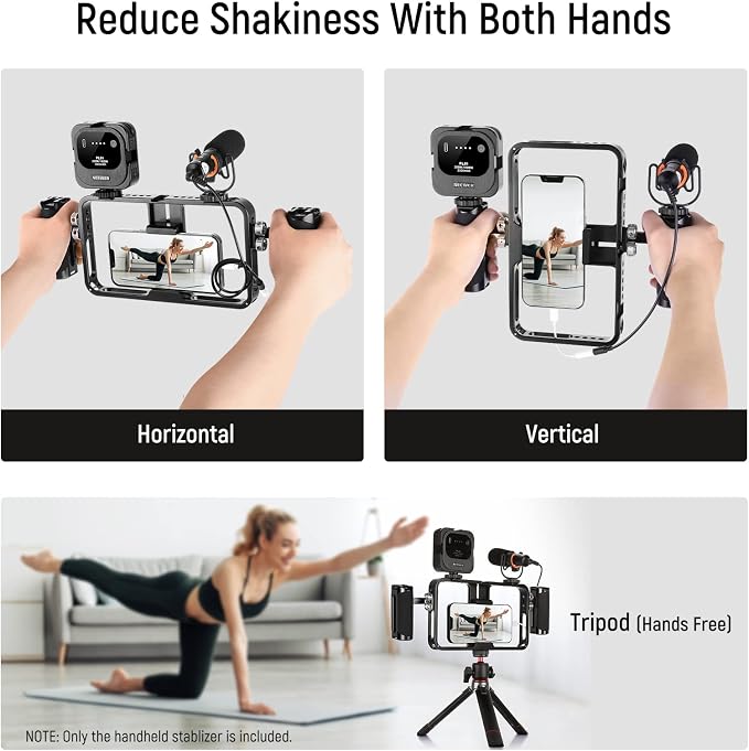 NEEWER Phone Stabilizer Video Rig Kit, Aluminum Handheld Phone Cage - Image 2