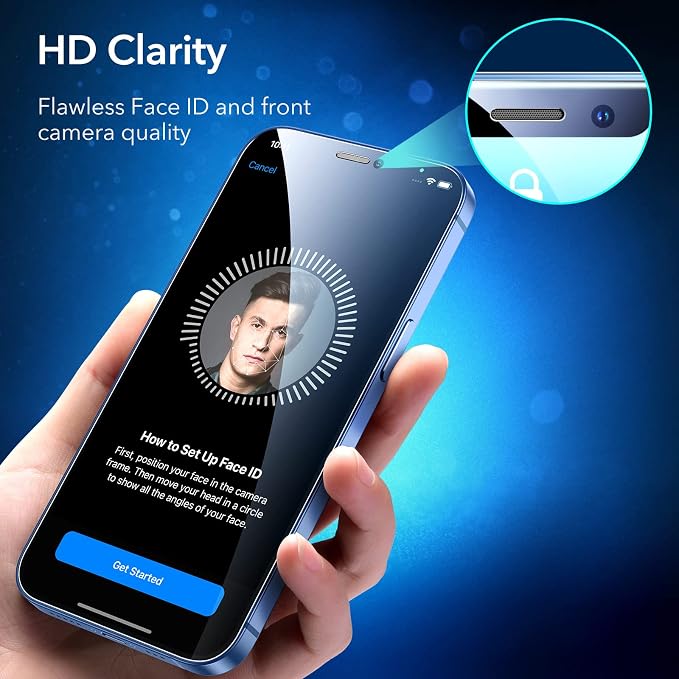 ESR 3 Pack for iPhone 12, iPhone 12 Pro Screen Protector, HD Clear Tempered - Image 7