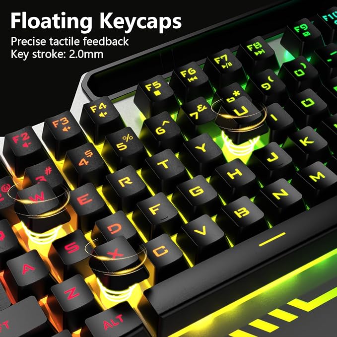 AULA Keyboard, T102 104 Keys Gaming Keyboard and Mouse Combo - Image 5