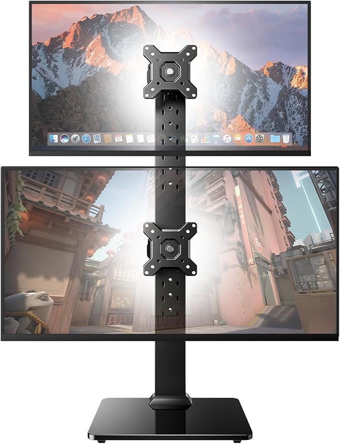 HUANUO Dual Monitor Stand for 13 to 34 Inch, Max Load 44 lbs, Vertical Monitor by HUANUO