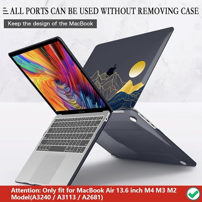 CISSOOK Compatible with MacBook Air 13.6 Inch Case A3240 A3113 A2681, Laptop - Image 5