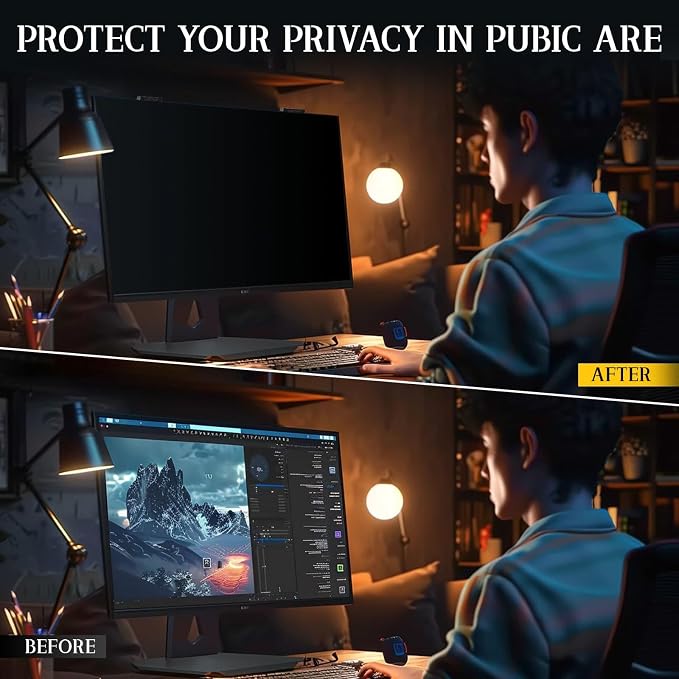 Magnetic Computer Privacy Screen 24 inch, Hanging Privacy Screen - Image 8