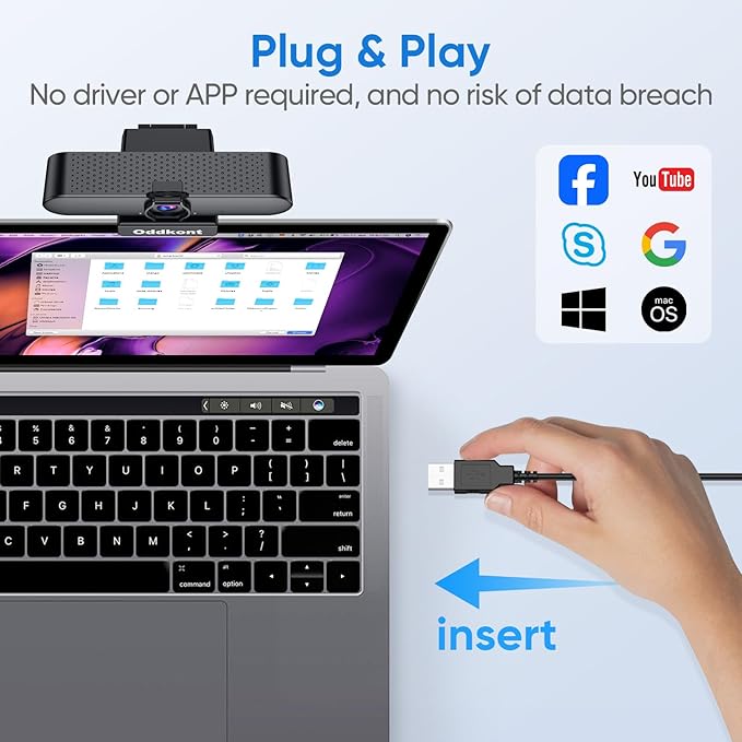 Full HD 1080P Webcam with Microphone, Auto-Light Balance, Rotatable Design - Image 5
