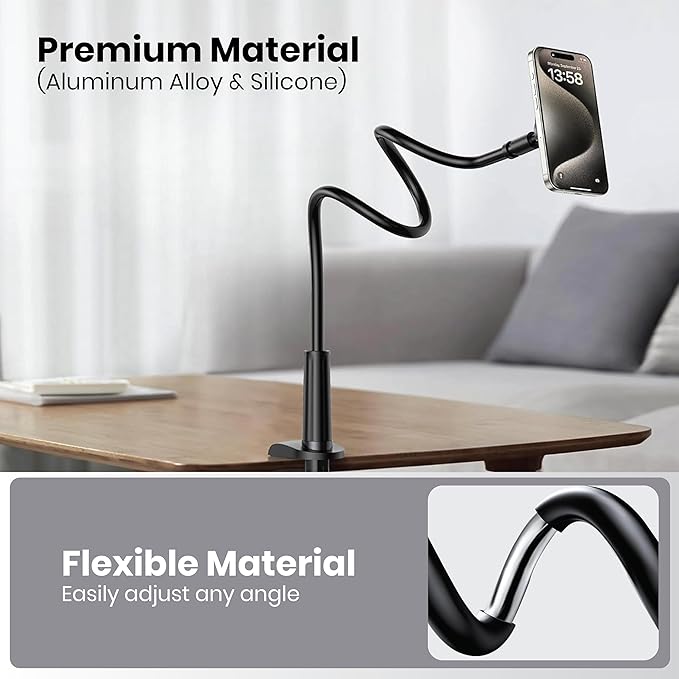 Adjustable 39in Phone & Tablet Holder – 360° Rotating Flexible Arm Mount - Image 5
