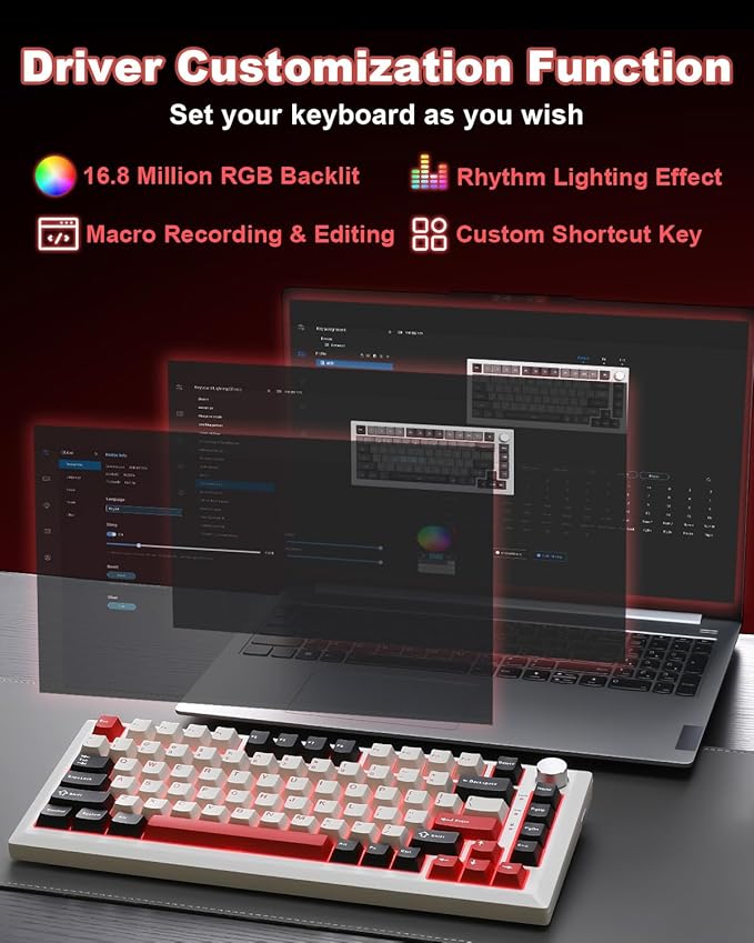 Y75 Wireless Mechanical Keyboard, 75% Hot Swappable Custom Keyboard - Image 8
