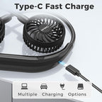 Portable Neck Fan, 2600mAh Battery Operated Ultra Quiet Hands Free USB Fan - Image 5