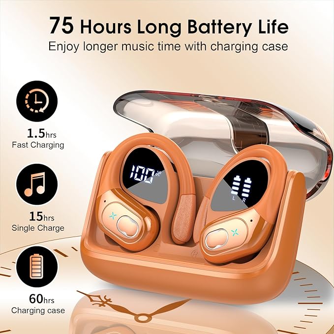 Wireless Earbuds 75hrs Bluetooth 5.4 Headphone Sport, 2026 Bluetooth Earbuds - Image 2