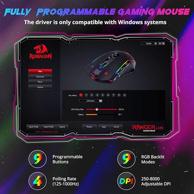 Redragon Gaming Mouse, Wireless Mouse Gaming - Image 3