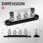 DAIERTEK Bus Bar 12V 150A Mini Power Distribution Block Max 48V DC/300V AC - Image 2