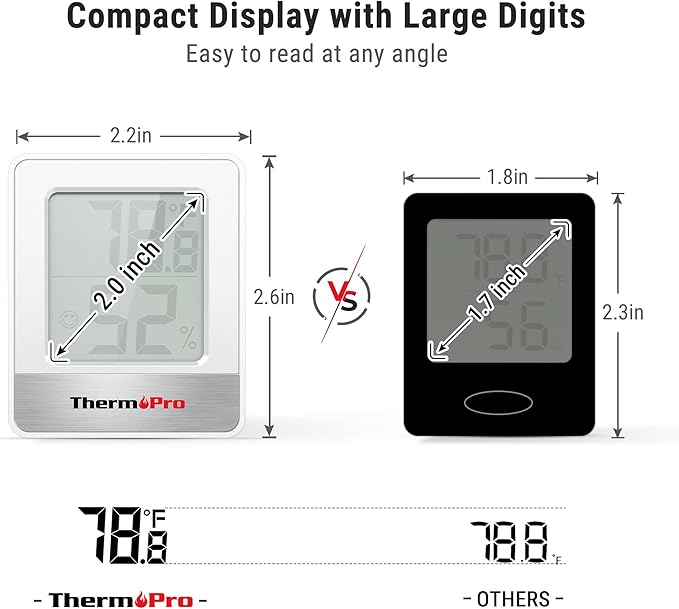 ThermoPro TP49 2 Pieces Digital Hygrometer Indoor Thermometer Humidity Meter - Image 4