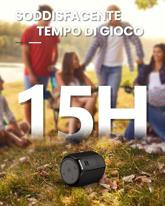 NOTABRICK Bluetooth Speaker, 15W Portable Speakers Bluetooth Wireless V5.0 - Image 6