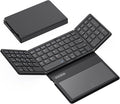 Foldable Bluetooth Keyboard, Portable Full Size Folding Keyboard by GEODMAER