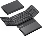 Foldable Bluetooth Keyboard, Portable Full Size Folding Keyboard by GEODMAER