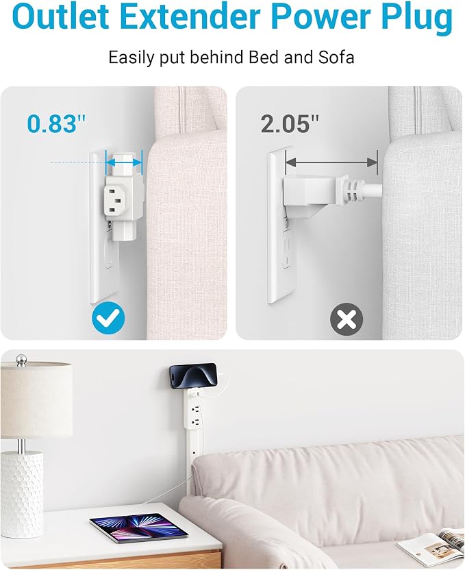 Outlet Extender Stick | Free Combination | USB-A, USB-C Port, 2 AC Outlets - Image 3